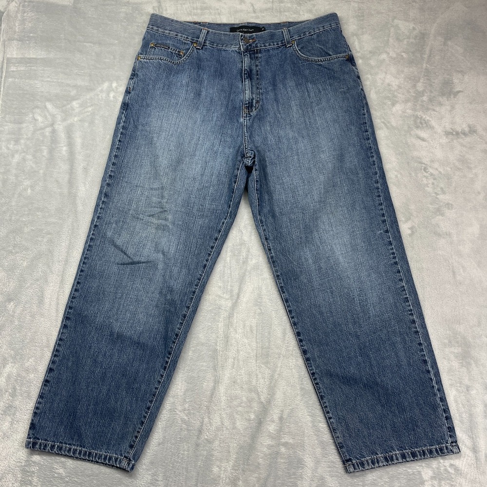 Calvin‎ Klein Jeans Mens 38 (37x29) Blue Denim Easy Fit Streetwear Straight Leg
